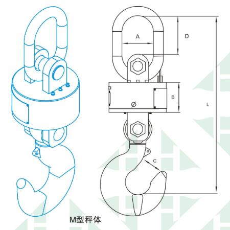 帥華大噸位無線吊秤尺寸圖